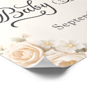 Elegant Bow Floral Girl Baby Shower Welcome Poster (Ecke)