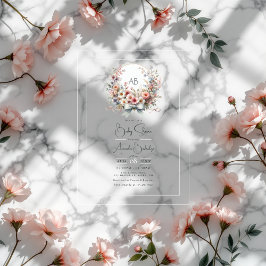 Elegant Bow Floral Monogram Baby Shower Acryleinladungen