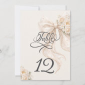 Elegant Bow Floral Table Number (Rückseite)
