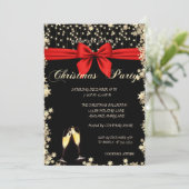 Elegant, Bow, Glass, Stars Weihnachtsgeschenk - Pa Einladung (Stehend Vorderseite)