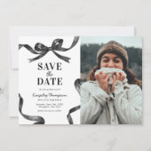 Elegant Bow Graduation Save the Date Announcement (Vorderseite)