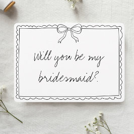 Elegant Bow Handwriting Bridesmaid Vorschlag Karte