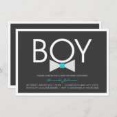 Elegant Bow Krawatte Boy Baby Shower Einladungen (Vorne/Hinten)