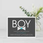 Elegant Bow Krawatte Boy Baby Shower Einladungen (Stehend Vorderseite)