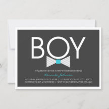 Elegant Bow Krawatte Boy Baby Shower Einladungen