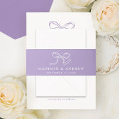 Elegant Bow Lavender Wedding Einladungsbanderole