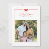 Elegant Bow Merry Christmas Feiertagskarte (Vorderseite)