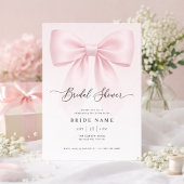 Elegant Bow Modern Script Stripe Bridal Shower Einladung