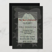 Elegant Bow Neujahr Einladung (Vorne/Hinten)