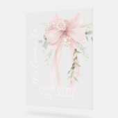 Elegant Bow Neutral Baby Shower Welcome Acrylschild (Winkel)