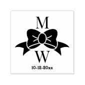 Elegant Bow Ribbon #3V Wedding Couple Initials Dt Permastempel (Design)