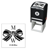 Elegant Bow Ribbon #5V Wedding Couple Initials Dt Permastempel (Beispiel)
