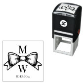 Elegant Bow Ribbon #6V Wedding Couple Initials Dt Permastempel (Beispiel)