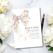 Elegant Bow Wedding Invite, Classic Minimal Modern Einladung