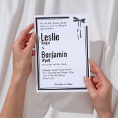 Elegant Bow Wedding Invite Einladung