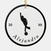 Elegant Bowling Theme Bowler Schwarz-weiß seinen N Keramik Ornament (Vorne)