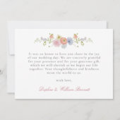 Elegant Bows and Wildflowers Dankeskarte (Rückseite)