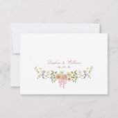 Elegant Bows and Wildflowers RSVP Karte (Rückseite)