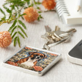 Elegant Boxer Dog William Morris Inspired  Schlüsselanhänger (Seite)