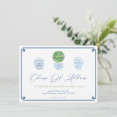 Elegant Boxwood Topiary Ginger Jar neue Adresse Ankündigung (Stehend Vorderseite)