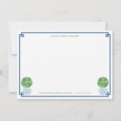 Elegant Boxwood Topiary Ginger Jar neue Adresse Ankündigung (Rückseite)