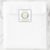 Elegant Boys Navy Floral First Heilige Kommune Quadratischer Aufkleber (Tasche)