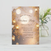 Elegant Branches Rustic Lantern Company Christmas  Einladung (Stehend Vorderseite)