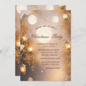 Elegant Branches Rustic Lantern Company Christmas  Einladung (Vorne/Hinten)