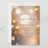 Elegant Branches Rustic Lantern Engagement Einladung (Vorderseite)