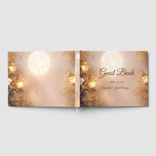 Elegant Branches Rustic Lantern Gästebuch (Voll)