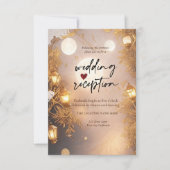 Elegant Branches Rustic Lantern Reception  Einladung (Vorderseite)