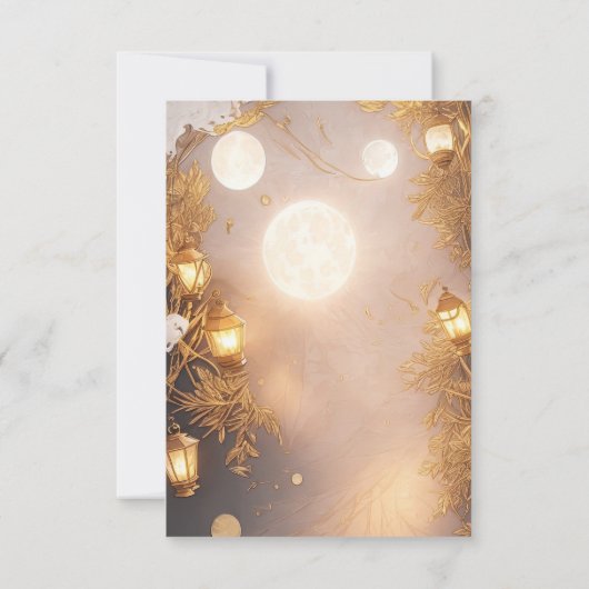 Elegant Branches Rustic Lantern Reception Einladung (Rückseite)