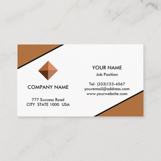 Elegant Branded Brown & White Visitenkarte (Rückseite)