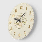 Elegant Branded Company Business Logo Beige Gold Große Wanduhr (Winkel)