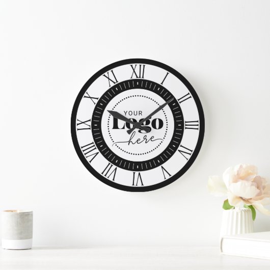 Elegant Branded Your Logo Here Große Wanduhr (Zuhause)