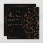 Elegant Brass Mandala Wedding Einladung (Vorne/Hinten)