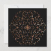 Elegant Brass Mandala Wedding Einladung (Rückseite)