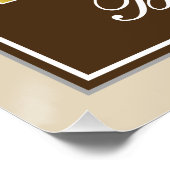 Elegant, braun, Imitate Gold 18. Geburtstag + Name Poster (Ecke)