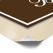 Elegant, braun, Imitate Gold 32. Geburtstag + Name Poster (Ecke)