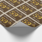 Elegant, braun, Imitate Gold 59. Geburtstag + Name Geschenkpapier (Ecke)