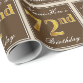 Elegant, braun, Imitate Gold 72. Geburtstag + Name Geschenkpapier (Rolleneckpunkt)