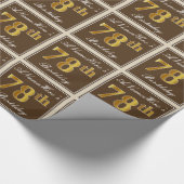 Elegant, braun, Imitate Gold 78. Geburtstag + Name Geschenkpapier (Ecke)