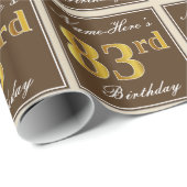 Elegant, braun, Imitate Gold 83. Geburtstag + Name Geschenkpapier (Rolleneckpunkt)