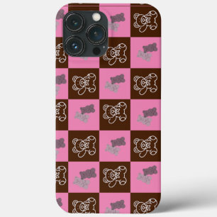 Elegant Braun & Rosa Karo  Case-Mate iPhone Hülle