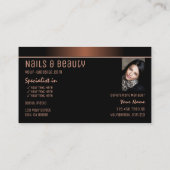 Elegant braun Schwarz Stilvoll mit Logos und Foto Visitenkarte (Rückseite)