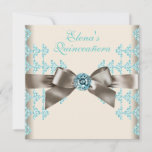 Elegant braun und Aquamarin Blue Quinceanera Einladung<br><div class="desc">Elegant beige Elfenbein und aquamarine blaue Diamanten beweisen aquamarin blaues Quinceanera Geburtstagsgeschenk-Einladungsvorlage. Fügen Sie Ihre Daten auf der Vorder- und Rückseite dieser braunen und aquamarinen blauen Party Einladung hinzu, indem Sie einfach die Option "Anpassen!" auswählen! -Taste, um Ihre Veranstaltungsdetails, den Schriftart-Stil, die Größe und Farbe des Schriftartes und den Wortlaut...</div>