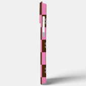 Elegant, braun und rosa Kariert Case-Mate iPhone Hülle (Rückseite / Links)