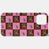 Elegant, braun und rosa Kariert Case-Mate iPhone Hülle (Rückseite (Horizontal))