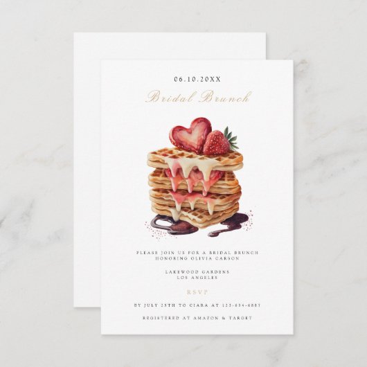 Elegant Bridal Brunch Bridal Dusche Einladung (Vorne/Hinten)