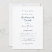 Elegant Bridal Brunch Bridesmaids Dusty Blue Chic Einladung (Vorderseite)